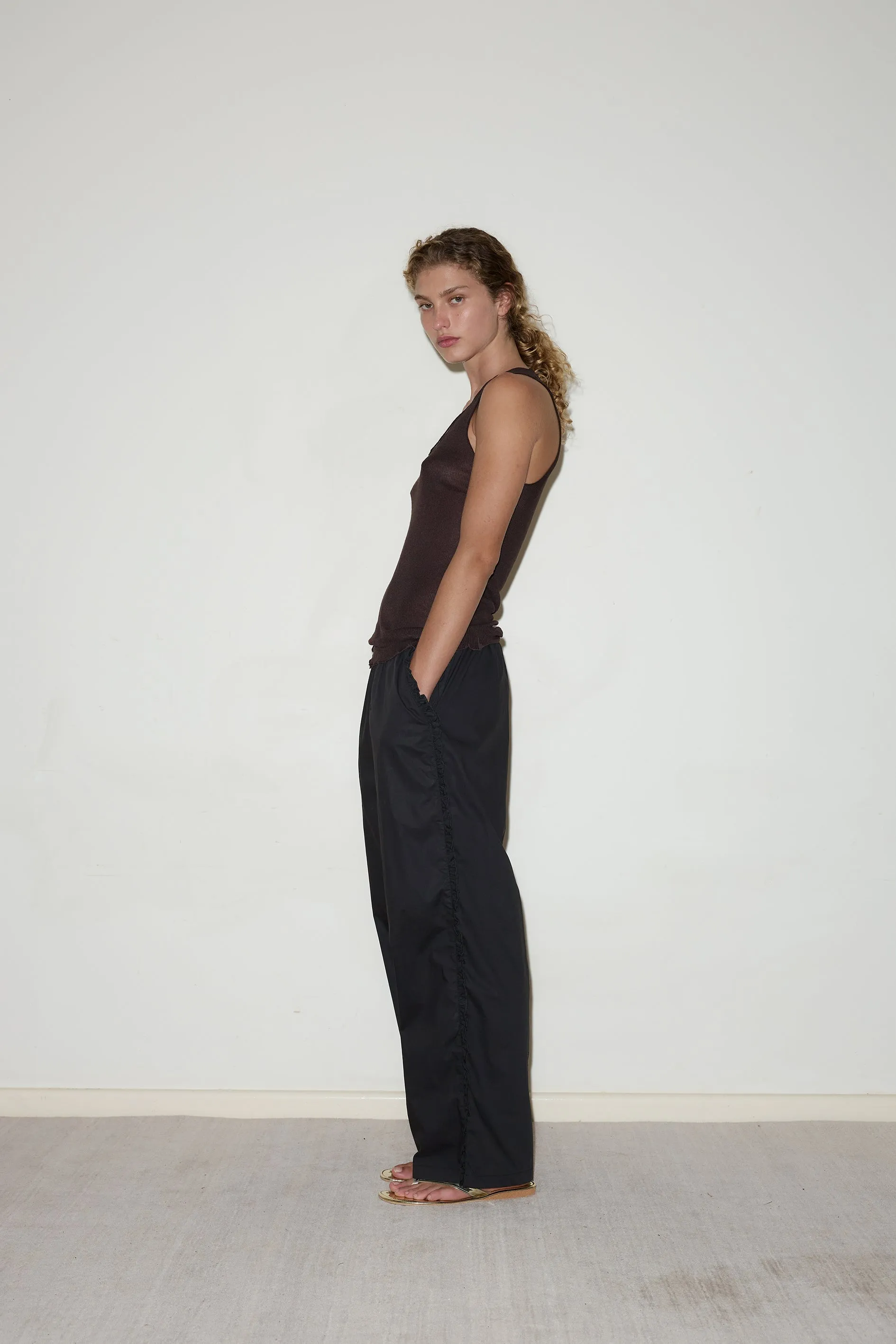 Ruffle Pant - Black