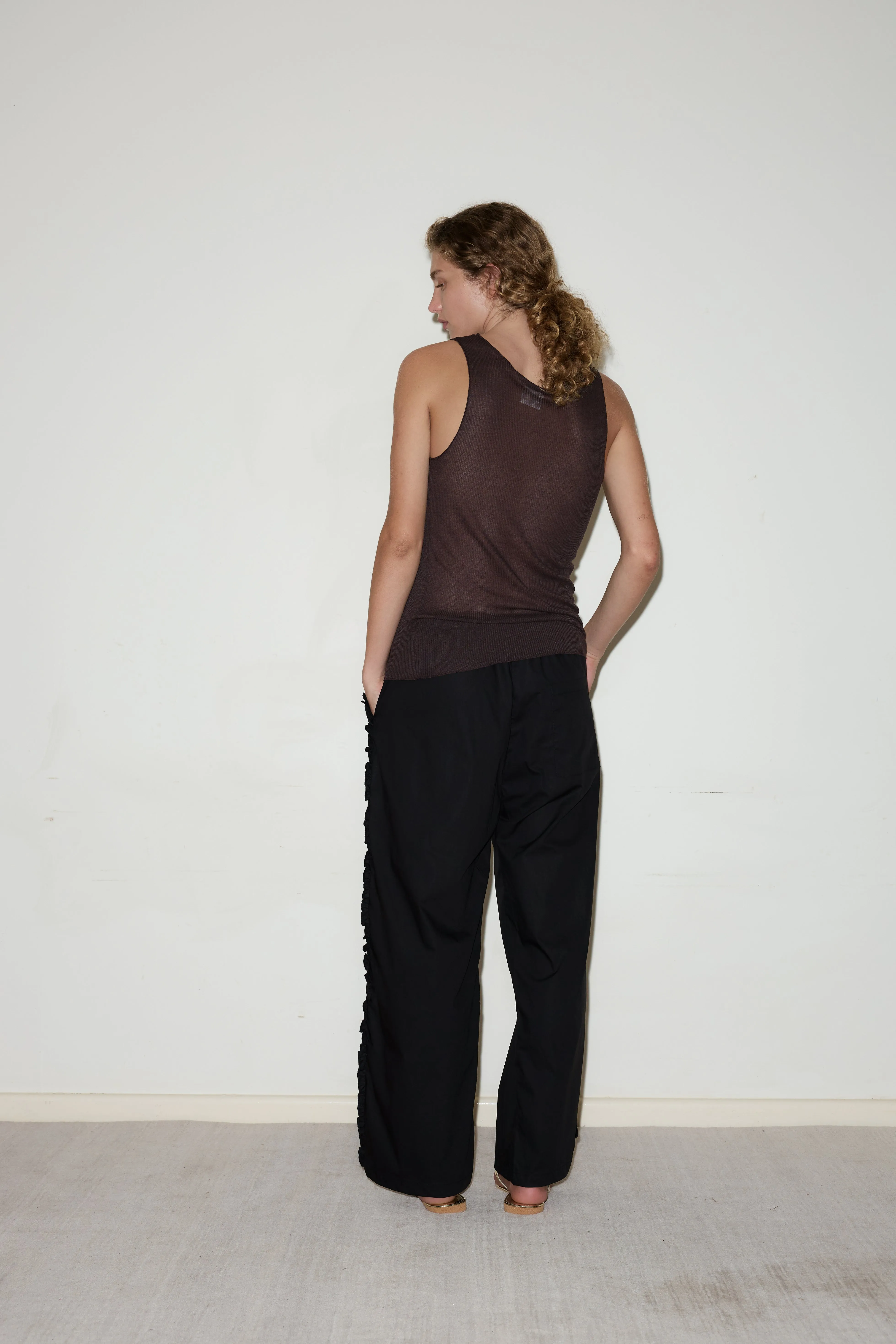 Ruffle Pant - Black