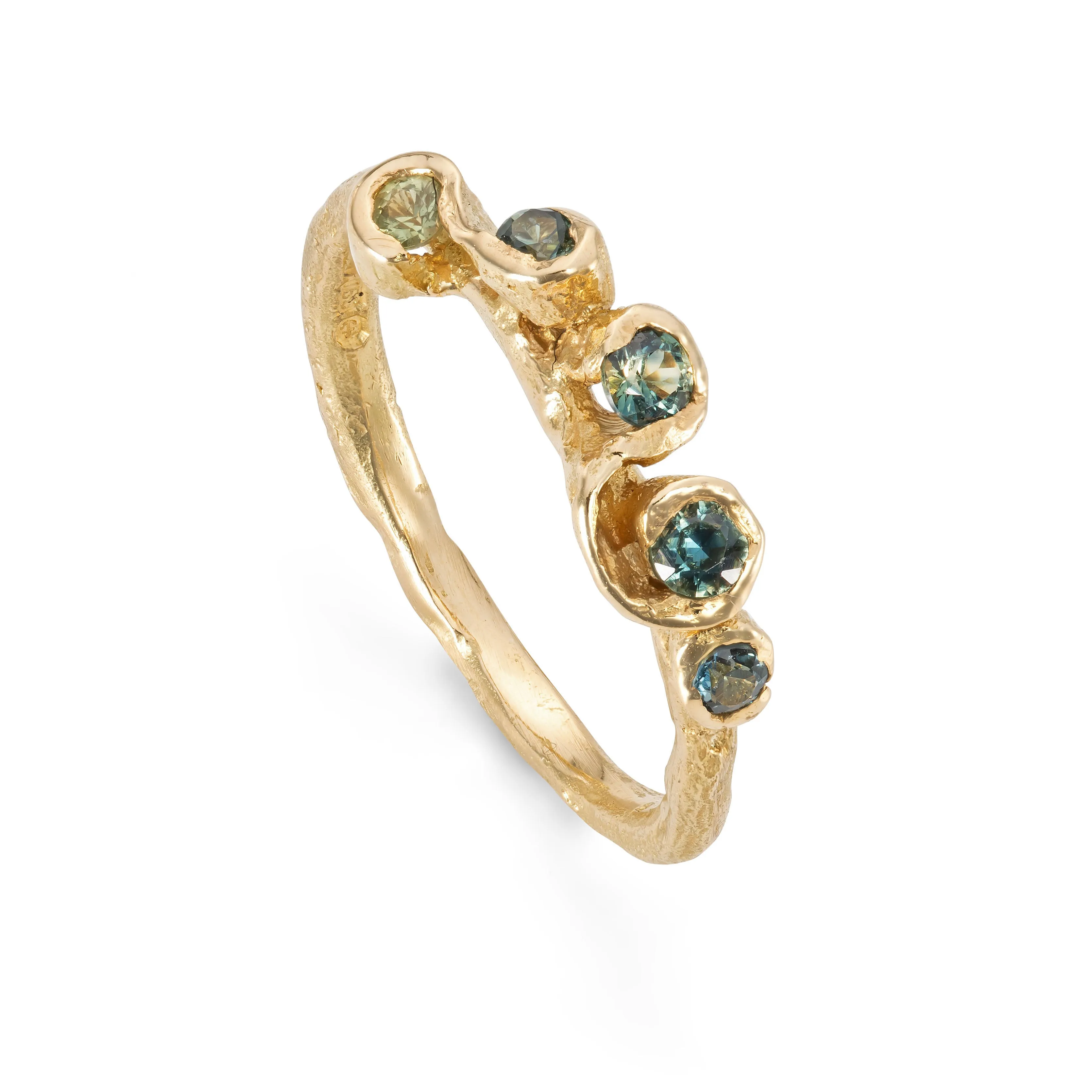 Sea Green Sapphire Palmata Ring