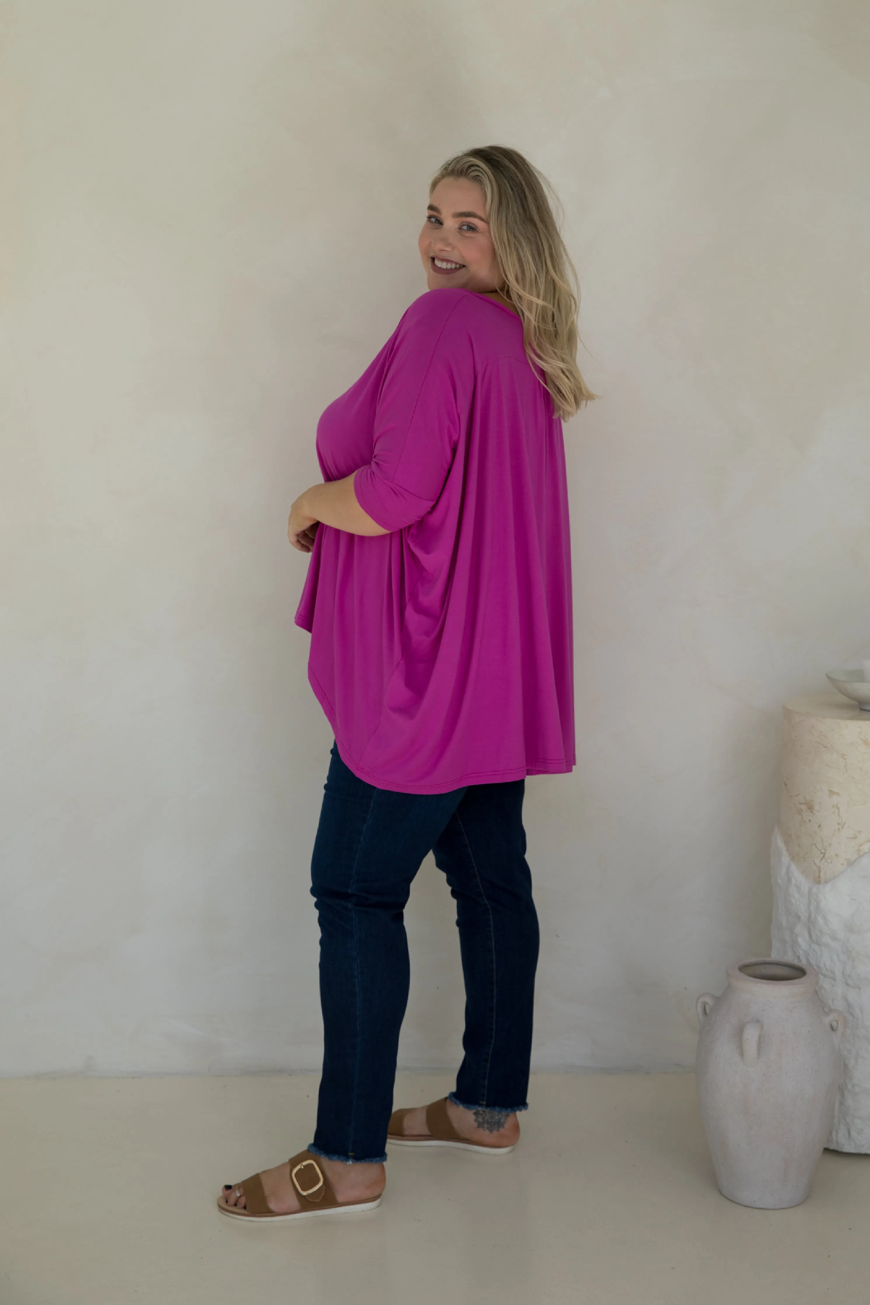 Simplicity Top in Plum Pink