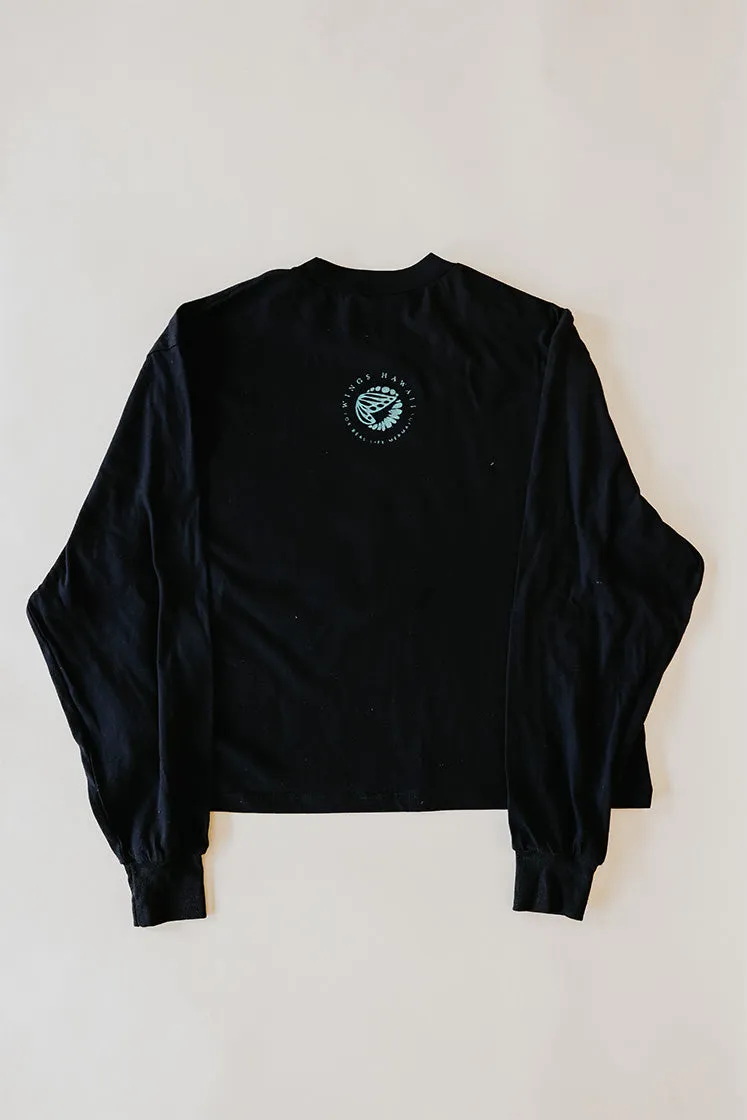 Smoke Seaweed Long Sleeve Tee - Black