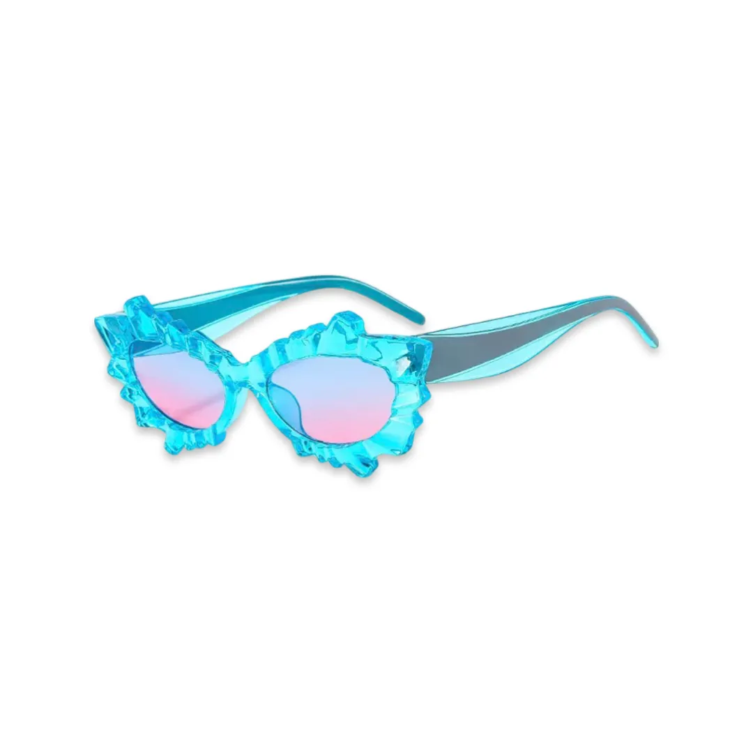 Sunglasses - Irregular Cats Eye Glasses, Blue