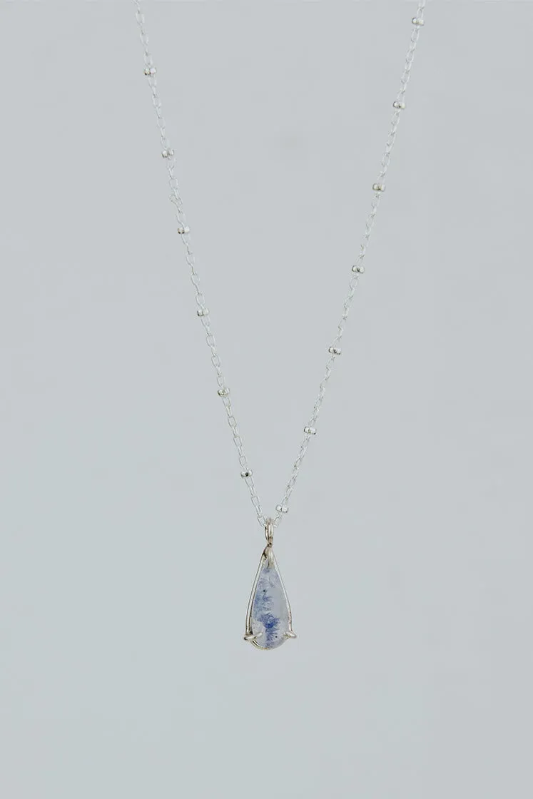 Teardrop Dumortierite Quartz Gemstone Necklace