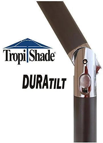 TROPISHADE 9 FT BRONZE ALUMINUM MARKET UMBRELLA WITH BEIGE POLYESTER COVER