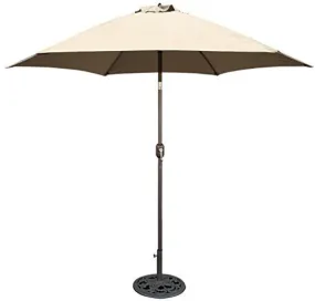 TROPISHADE 9 FT BRONZE ALUMINUM MARKET UMBRELLA WITH BEIGE POLYESTER COVER