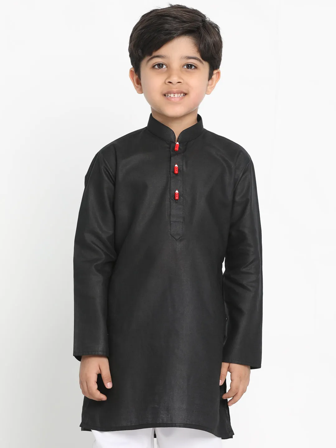 Vastramay Black Cotton Baap Beta Kurta