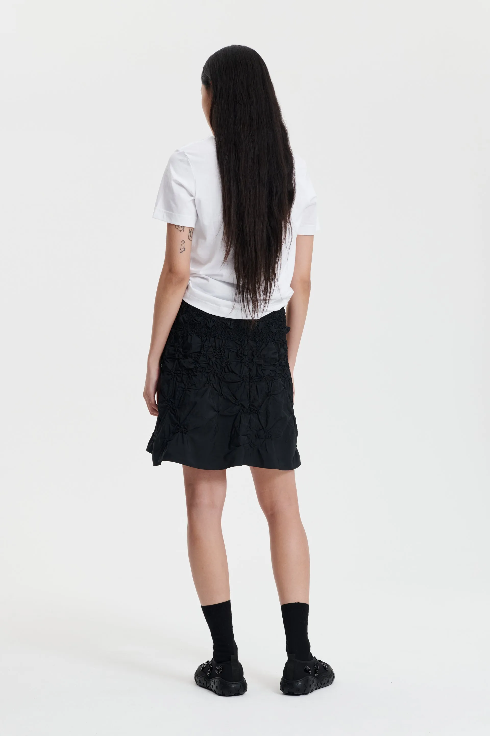 VIDA | SKIRT PANSY SMOCK FAILLE BLACK