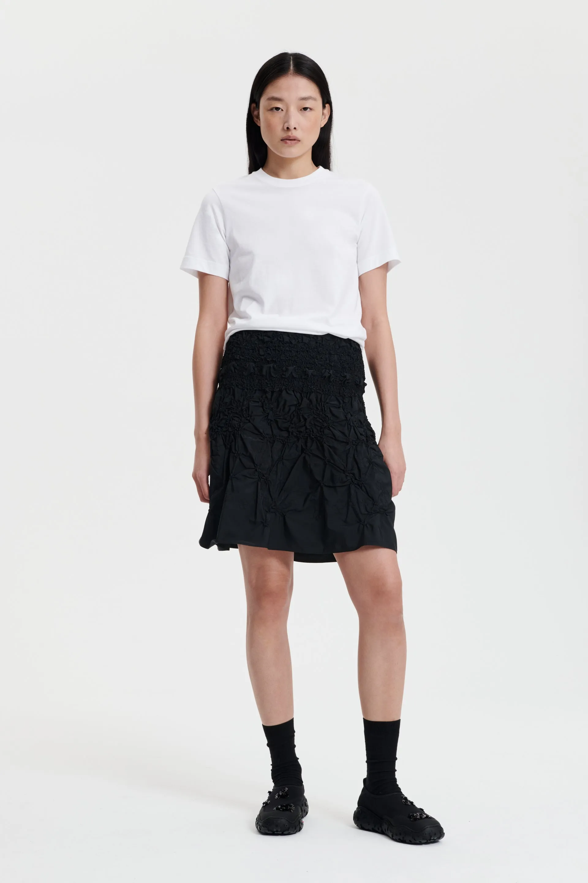 VIDA | SKIRT PANSY SMOCK FAILLE BLACK