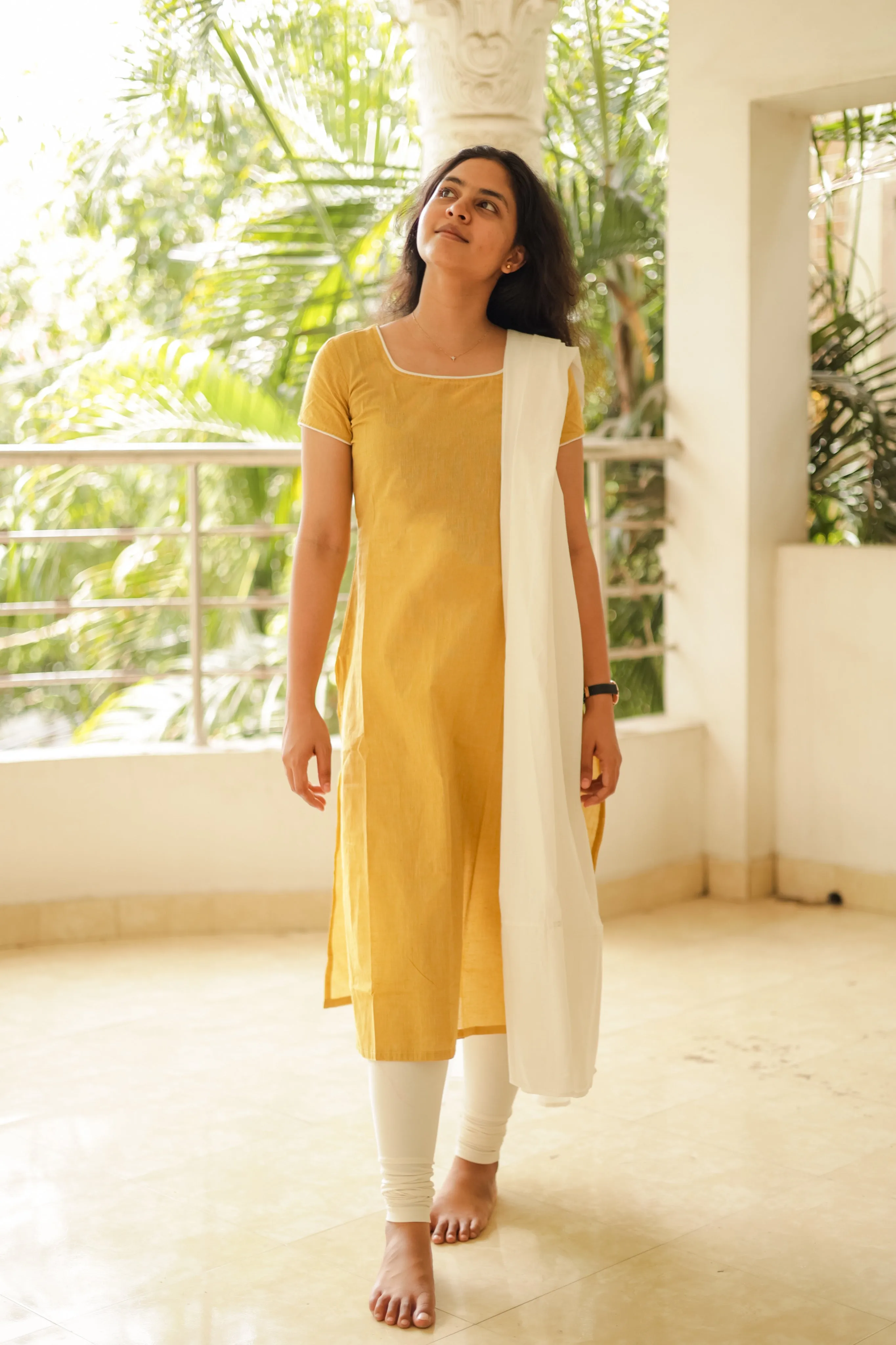 VTV Jessie (Kurti Dupatta) Yellow & White