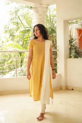 VTV Jessie (Kurti Dupatta) Yellow & White