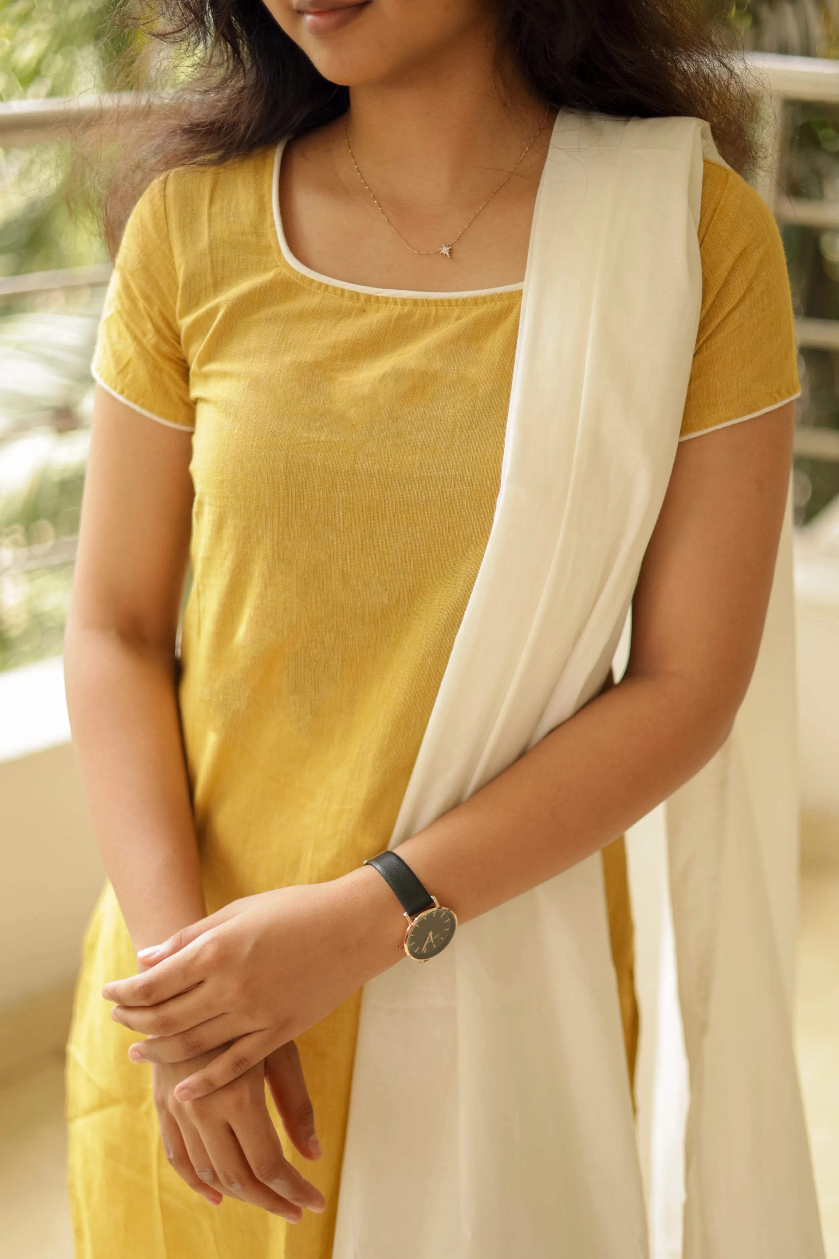 VTV Jessie (Kurti Dupatta) Yellow & White